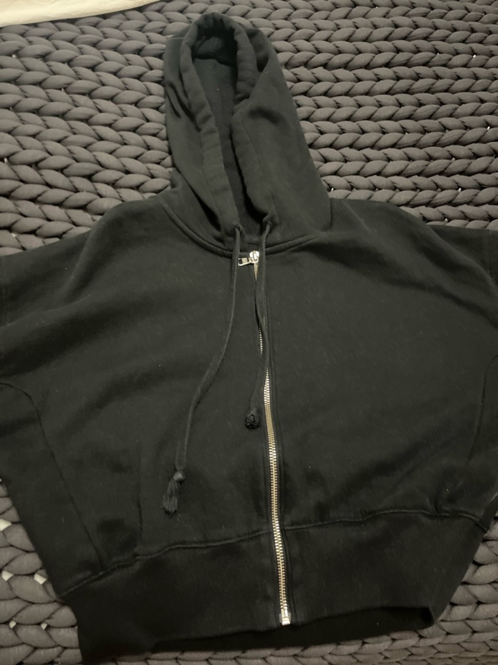 Gilly Hicks Black Cropped Zip-Up Hoodie